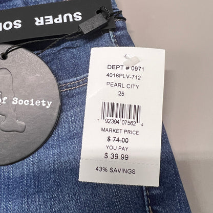 ARTICLES OF SOCIETY Pearl City Denim Jeans Women's Sz 25 Blue 4018PLV-712 (New)