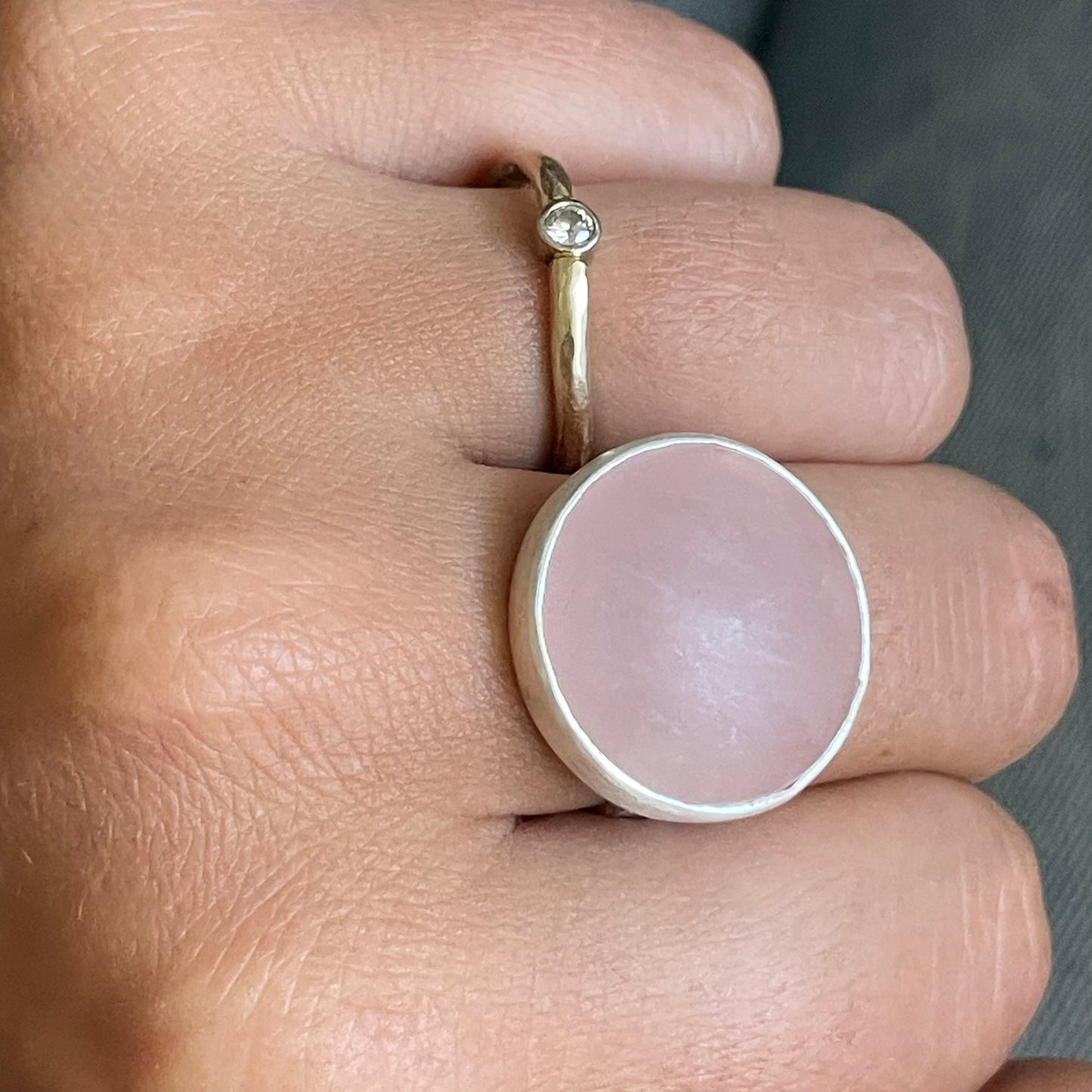 Rose Quartz Maxi Flat Band