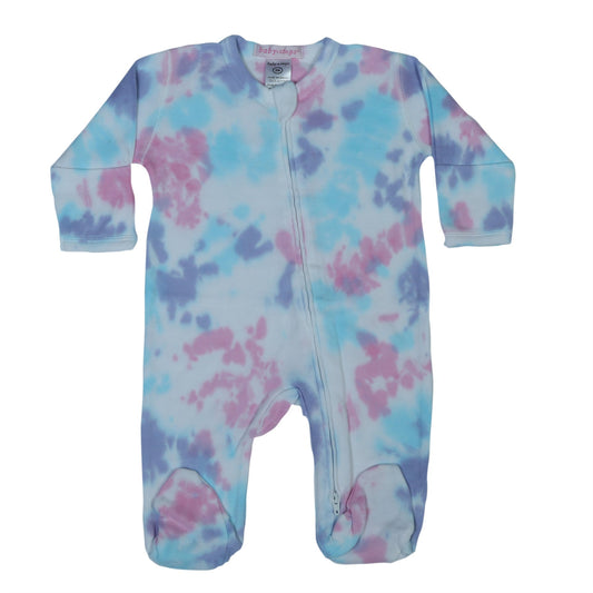 Baby Tie Dye Two-Way Zipper Footie - Sierra