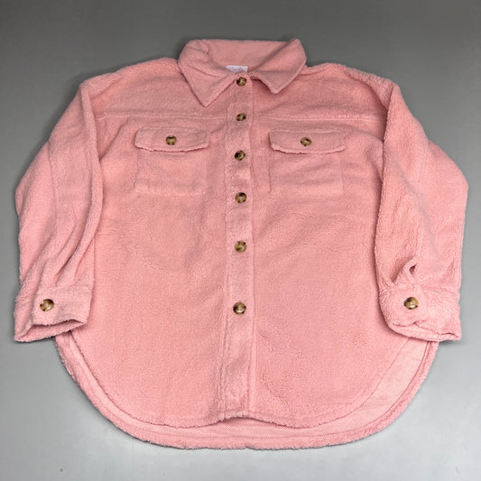 PINK LILY Fleece Button-up Jacket Women's Sz L Mauve Pink PL177 (New)