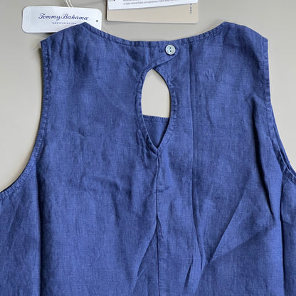 TOMMY BAHAMA Women's Two Palms Sleeveless Short Dress Island Navy Size XXS (New)