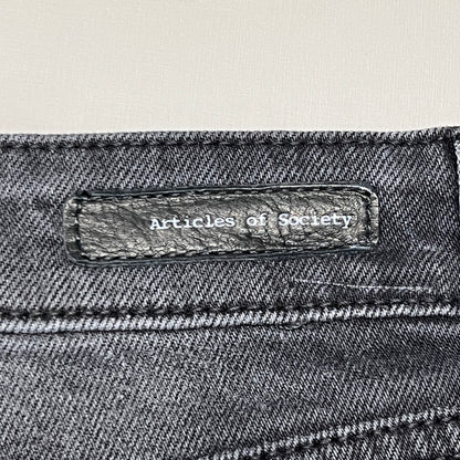 ARTICLES OF SOCIETY Kate Eleele Raw Hem Cropped Jeans Women's Sz 29 Black 4810TQB-720 (New)