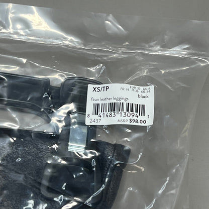 SPANX Faux Leather Leggings Women's Sz XS / TP Black 2437 (New)