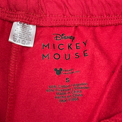 DISNEY Mickey Mouse Holiday Jogger Pants Women's Sweats Sz S Red (New)