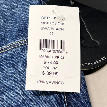 ARTICLES OF SOCIETY Ewa Beach Denim Jeans Women's Sz 27 Blue 4810TQ3-718 (New)