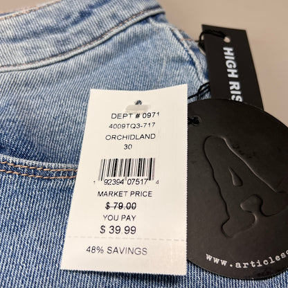 ARTICLES OF SOCIETY Orchidland Ripped Denim Jeans Women's Sz 30 Blue 4009TQ3-717 (New)
