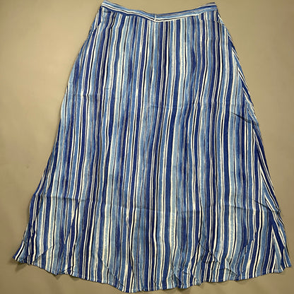 TOMMY BAHAMA Women's Divine Lines Maxi Skirt White Blue Boho Stripe Size 14 (New)