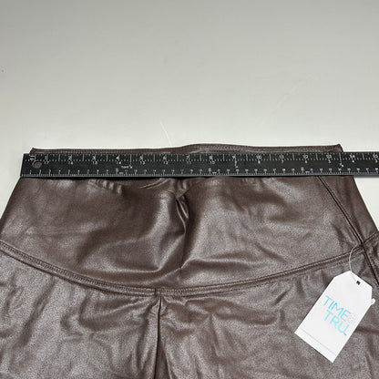 TIME AND TRU Women's Faux Leather Leggings Sz L 12-14 Brown (New)