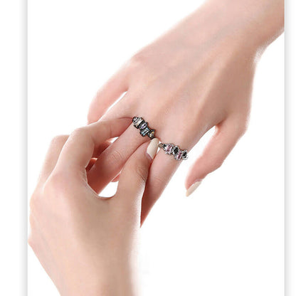 Irregular Colored Zircon Brass Open Ring