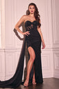Fitted Strapless Sparkle & Lace Dress