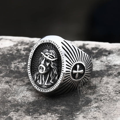 Jesus Cross Stainless Steel Religious Ring