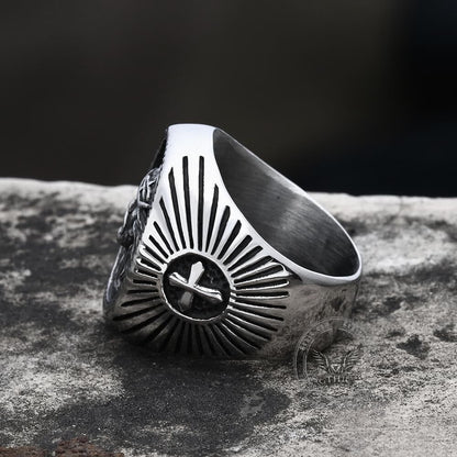 Jesus Cross Stainless Steel Religious Ring