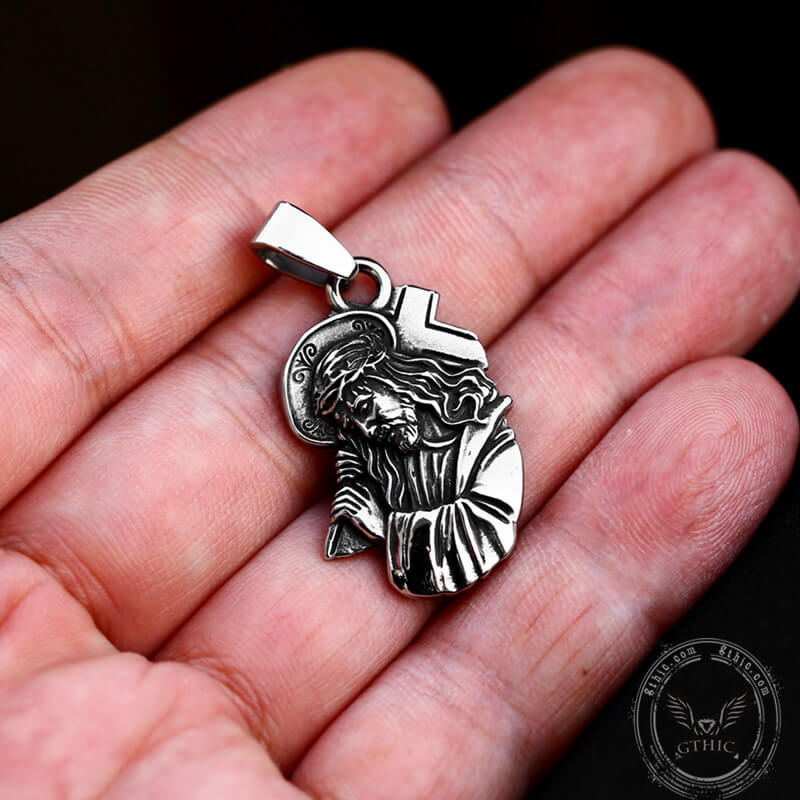 Jesus Head Stainless Steel Christian Pendant