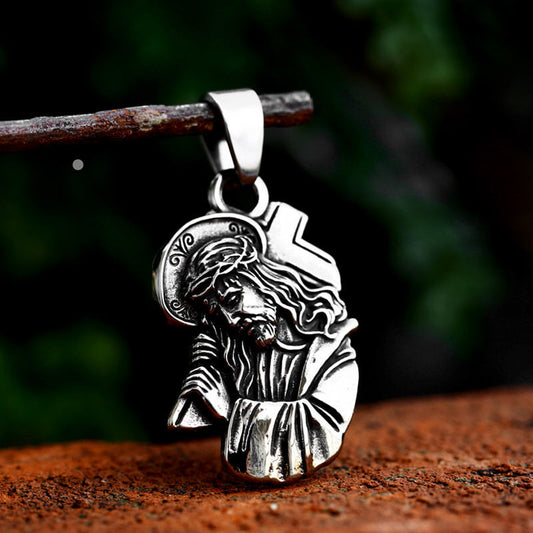 Jesus Head Stainless Steel Christian Pendant