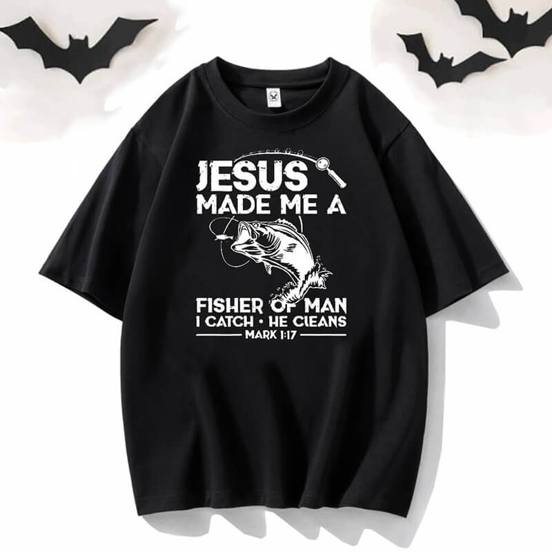 Jesus Made Me A Fisher Short Sleeve T-shirt