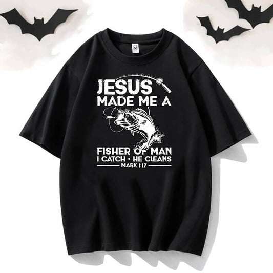 Jesus Made Me A Fisher Short Sleeve T-shirt