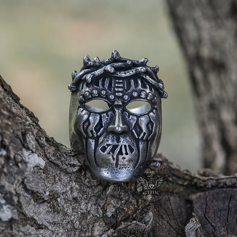 Joey Mask Stainless Steel Slipknot Ring