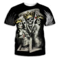 King and Queen Poker Polyester Skull T-shirt
