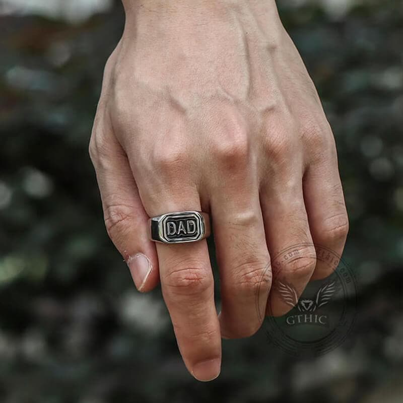 Letters DAD Stainless Steel Ring