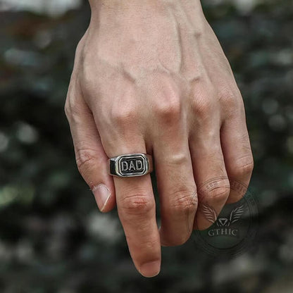 Letters DAD Stainless Steel Ring