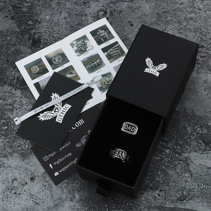 Letters DAD Stainless Steel Ring