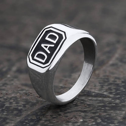 Letters DAD Stainless Steel Ring