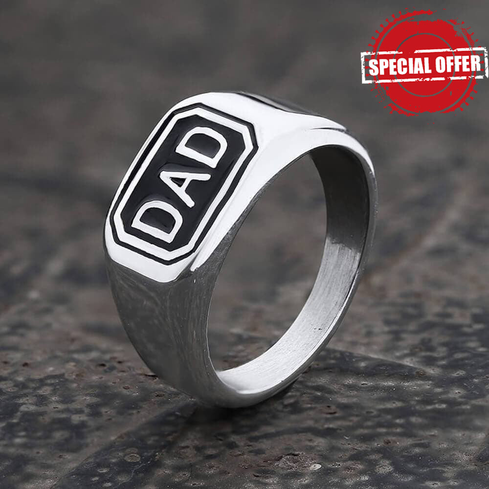Letters DAD Stainless Steel Ring