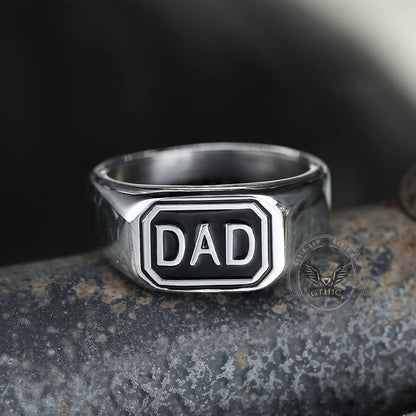 Letters DAD Stainless Steel Ring