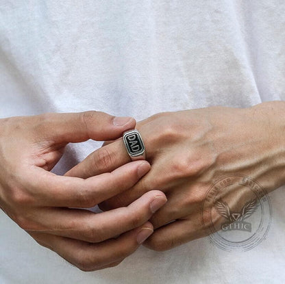 Letters DAD Stainless Steel Ring