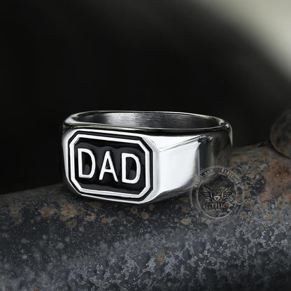 Letters DAD Stainless Steel Ring