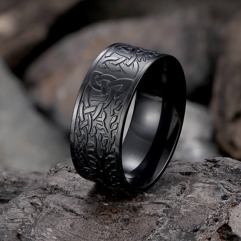 Tree Of Life Design Stainless Steel Viking Ring