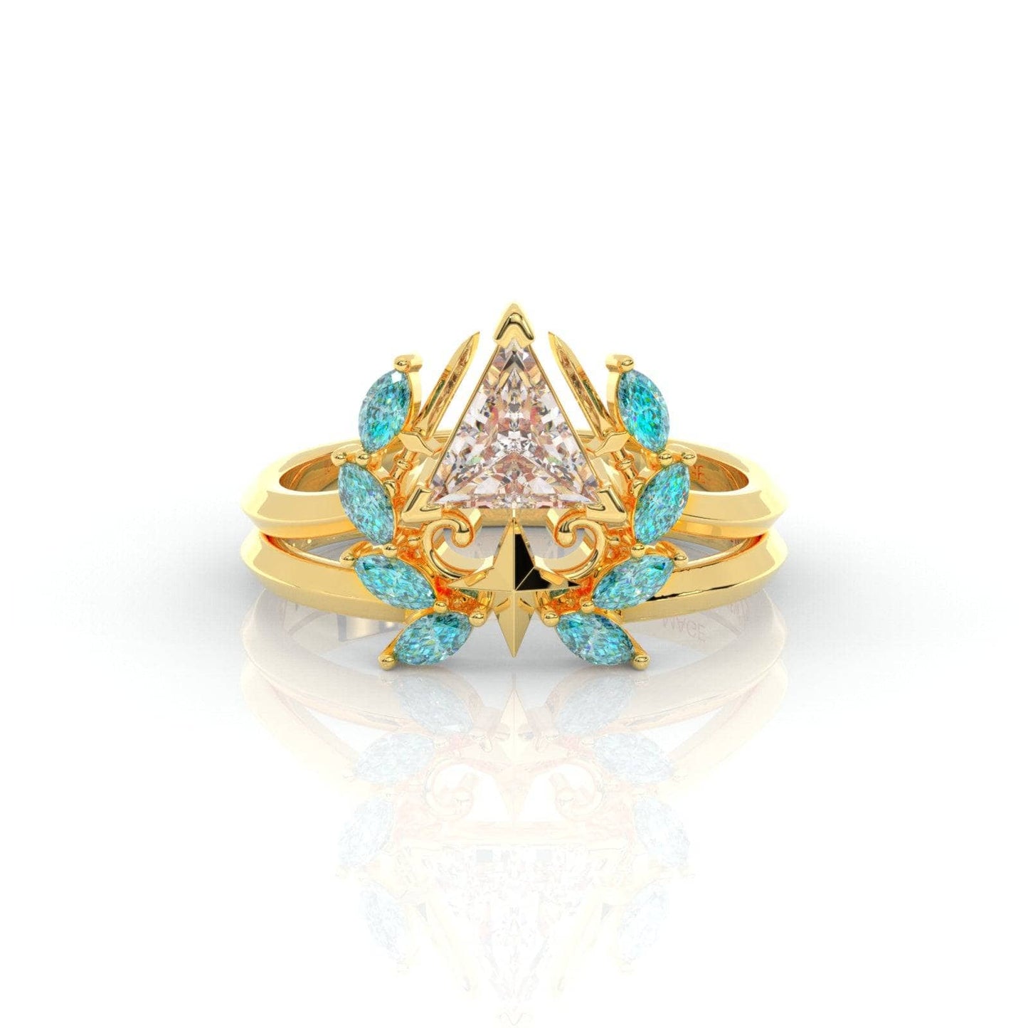 Light Mage Ring Set- 14k Rose Gold Video Game Inspired Rings