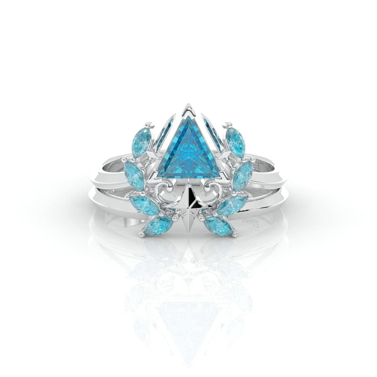 Light Mage Ring Set- 14k Rose Gold Video Game Inspired Rings