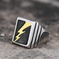 Lightning Bolt Stainless Steel Ring
