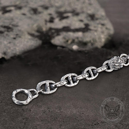 Lion Head Stainless Steel Skull Bracelet