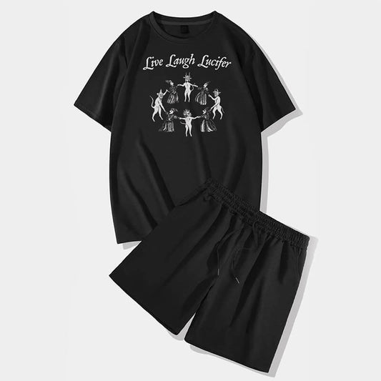 Live Laugh Lucifer Short Sleeve T-shirt and Shorts Set