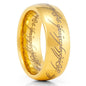 LOTR Lord Of The Rings Gold Plated Tungsten The One Engraved Sauron's Band - 4mm - 10mm