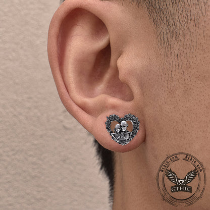 Loved Heart Skull Stainless Steel Ear Gauges