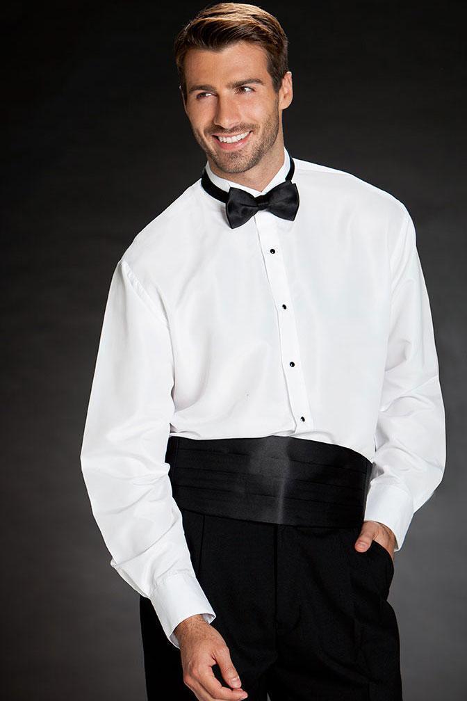 "Lucca" White Wingtip Tuxedo Classic Fit Shirt