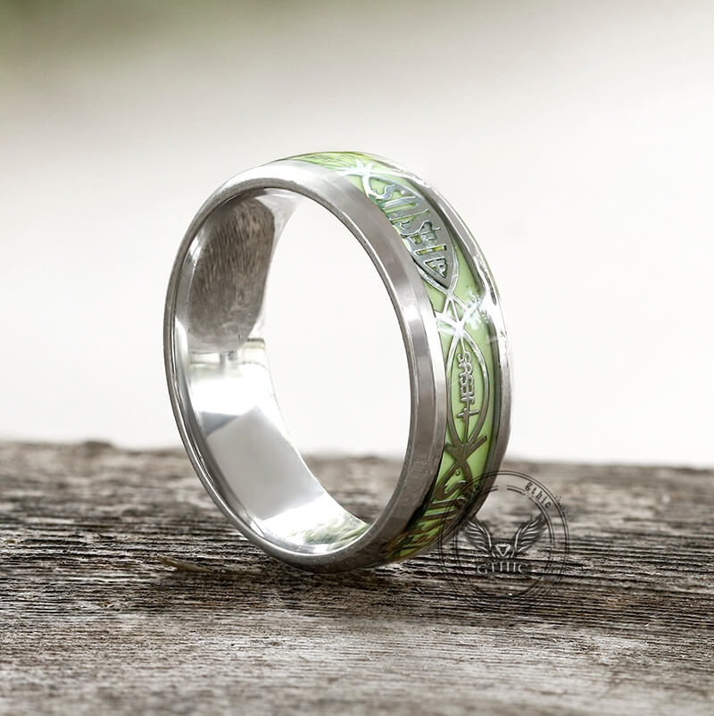 Luminous Jesus Fish Stainless Steel Ring