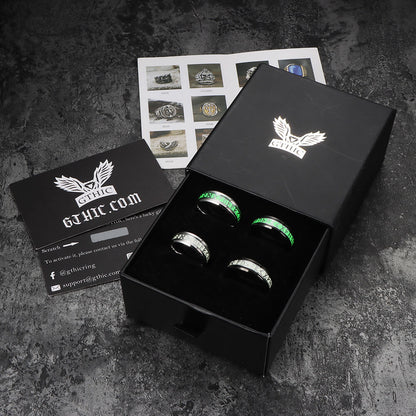 Luminous Runes Stainless Steel Ring