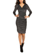Thalia Sodi Women's Ruched Surplice Dress Black Size Medium