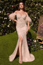 Pearls & Diamond Feather Gown