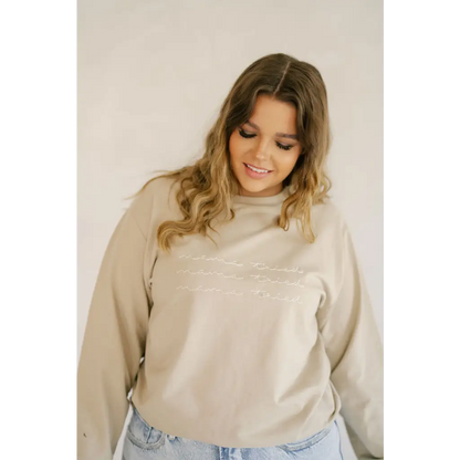 Mama Tried Crewneck Chainstitch Embroidered Sweatshirt for Adults