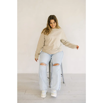 Mama Tried Crewneck Chainstitch Embroidered Sweatshirt for Adults