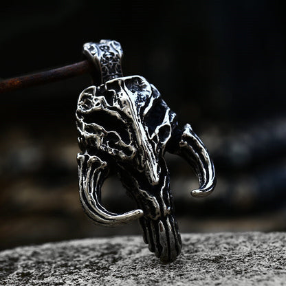 Mandalorian Symbol Skull Stainless Steel Pendant