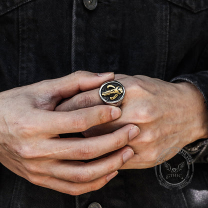 Mandalorian Symbol Stainless Steel Skull Ring