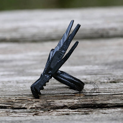 Mecha Swallow Alloy Adjustable Gothic Ring