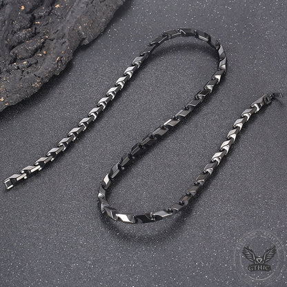 Mechanical Dragon Bone Chain Stainless Steel Necklace