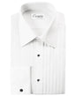 "Milan" White Pleated Laydown Tuxedo Shirt